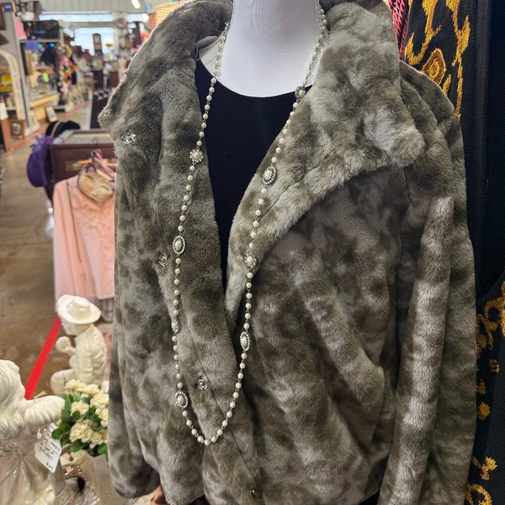 Cato Super Soft Camo Faux Fur Coat XL